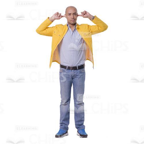 Displeased Young Man Covering Ears Cutout-0