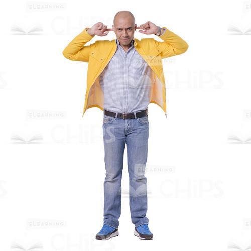 Angry Young Man Covering Ears Cutout-0