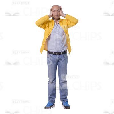 Calm Young Man Covering Ears Cutout-0