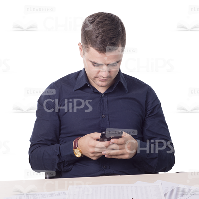 Young Man Working With Phone Cutout-0