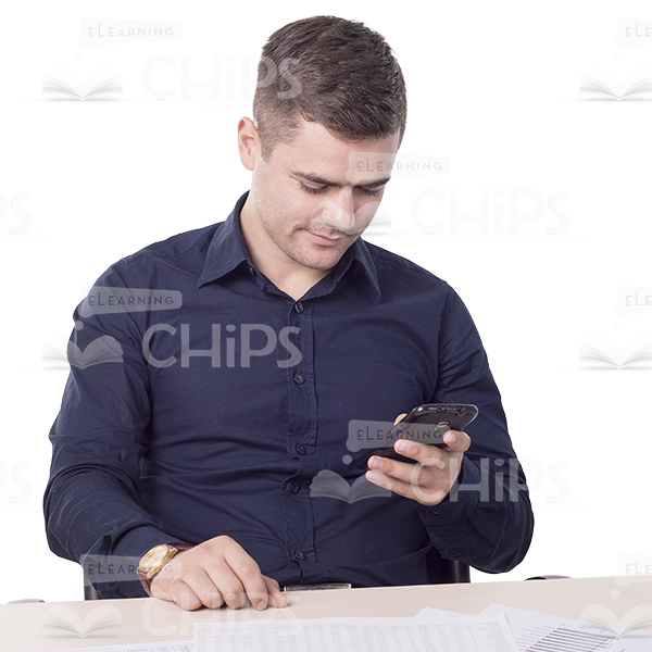 Young Man Typing Message Cutout Picture-0