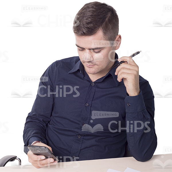 Cutout Image Of Young Man Working-0