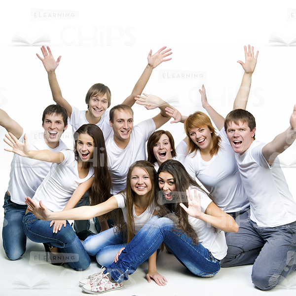 Happy People Isolated On White Stock Photo