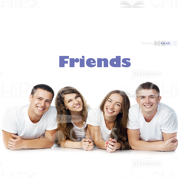 People's Faces With Text Sample Stock Photo