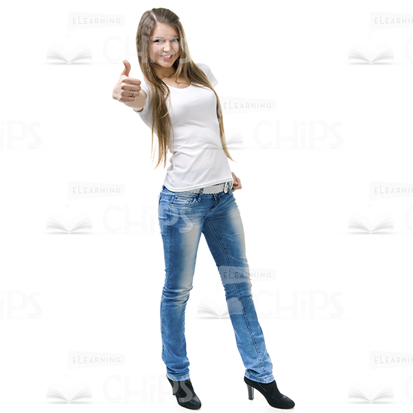 Pretty Woman Showing Thumb Up Gesture Stock Photo