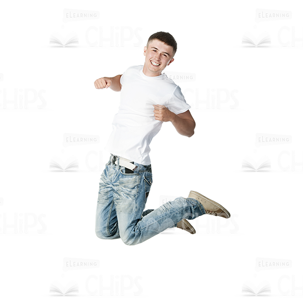 Handsome Man Jumping Stock Photo White Background