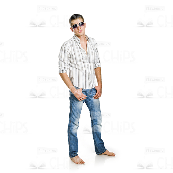 Confident Young Guy White Background Stock Photo White Isolated