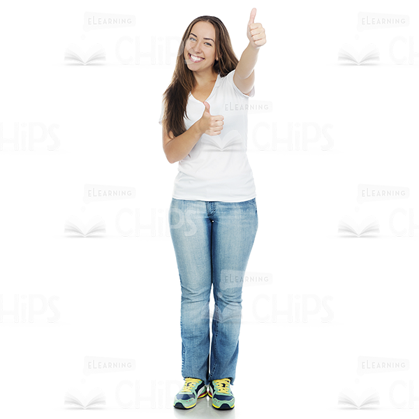 Cheerful Young Girl Stock Photo White Background