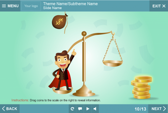 Scales With Vector Man Character — Storyline Templates for eLearning