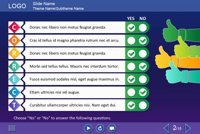 Thumbs Up Feedback — Download e-Learning Storyline Templates