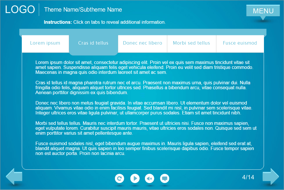 Clickable Horizontal Tabs — eLearning Lectora Templates Clickable Horizontal Tabs — eLearning Lectora Templates