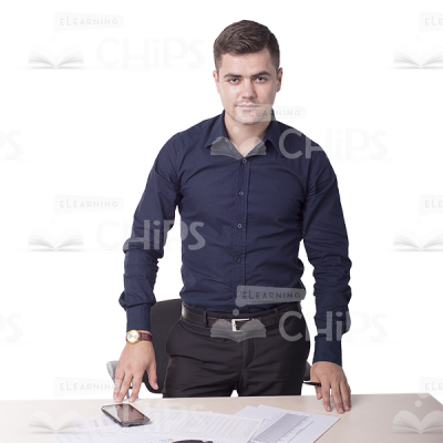 Young Man Looking Intently Cutout Image-0