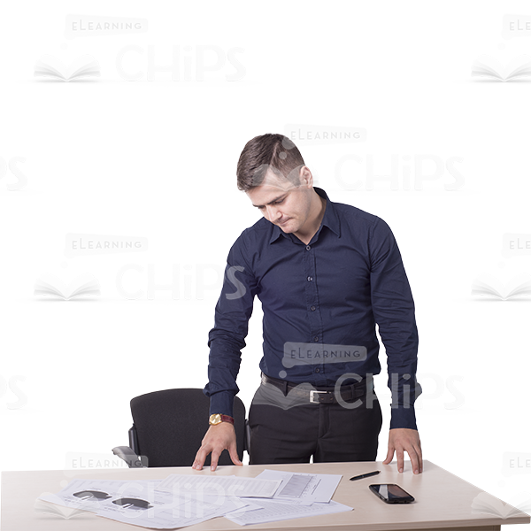 Cutout Young Man Looking At Papers-0 Cutout Young Man Looking At Papers-0