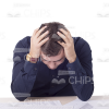 Troubled Young Man Sitting Cutout Image-6782