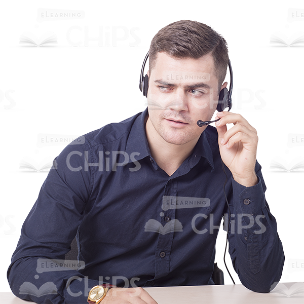 Playfully Looking Man With Headset Cutout Image-6818