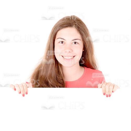 Cheerful Young Girl Close Up Stock Photo-0
