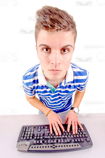 Teenager With Keyboard Stock Photo Pack-29807
