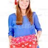 Young Woman Opening Christmas Present Stock Photo Pack-29992