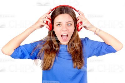 Pretty Young Woman Wearing Headphones Stock Photo Pack-29995