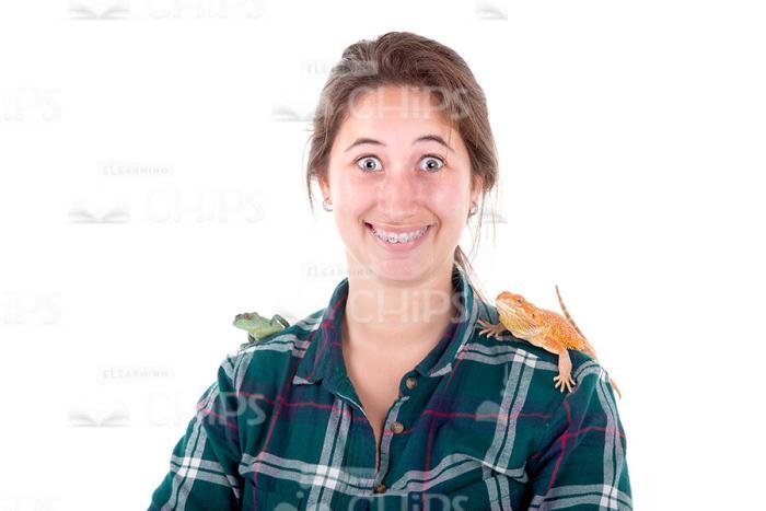 Young Woman With Exotic Animals Stock Photo Pack-30187