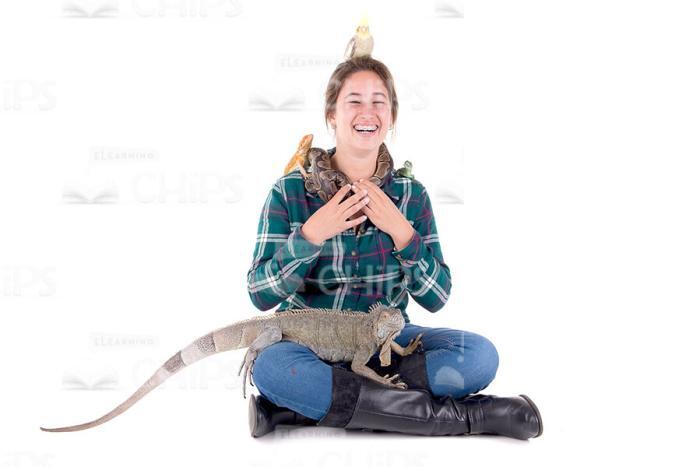 Young Woman With Exotic Animals Stock Photo Pack-30189