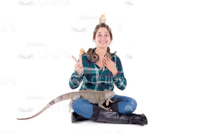 Young Woman With Exotic Animals Stock Photo Pack-30190