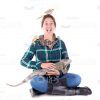 Young Woman With Exotic Animals Stock Photo Pack-30192