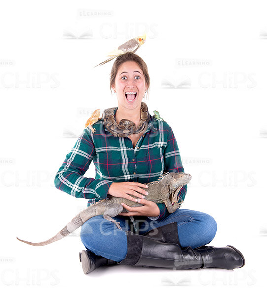 Young Woman With Exotic Animals Stock Photo Pack-30192
