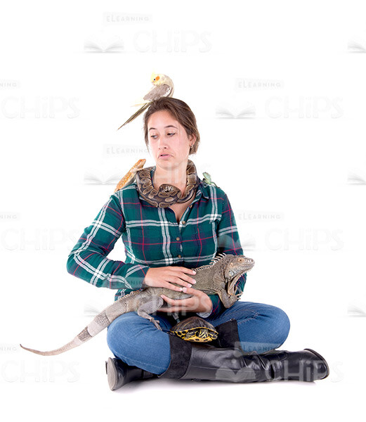 Young Woman With Exotic Animals Stock Photo Pack-30193