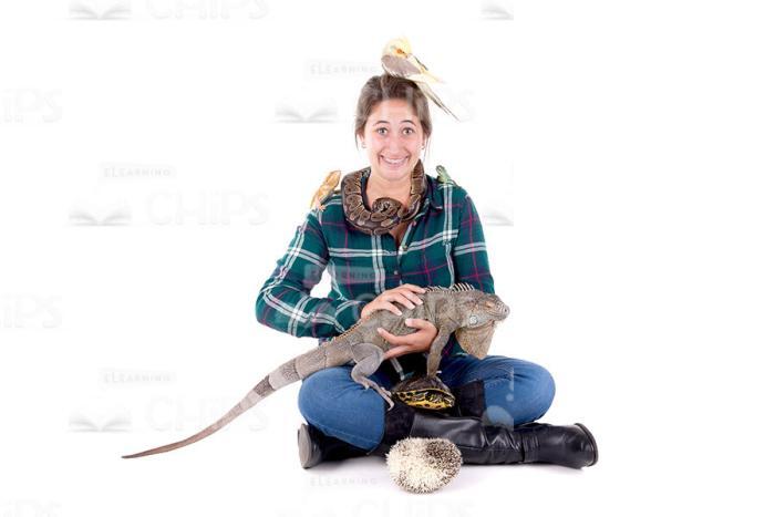 Young Woman With Exotic Animals Stock Photo Pack-30194