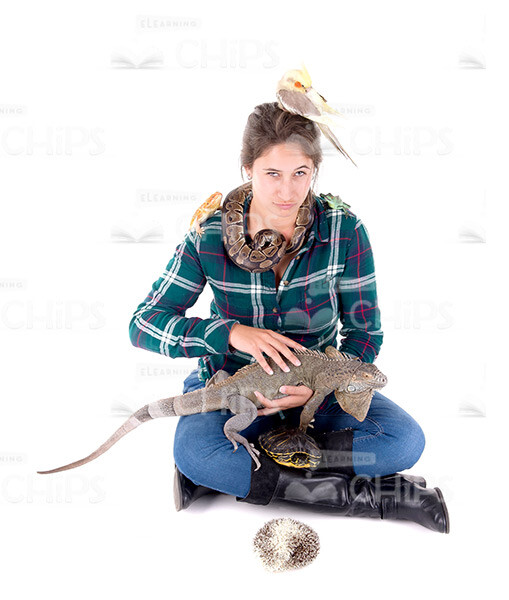 Young Woman With Exotic Animals Stock Photo Pack-30195