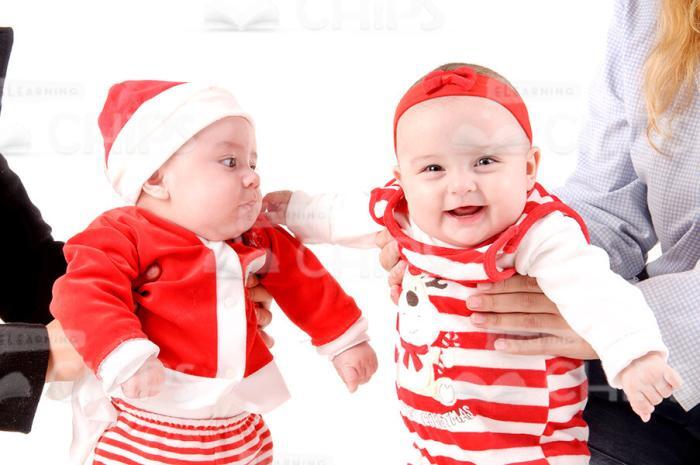 Little Children In Christmas Costumes Stock Photo Pack-30297
