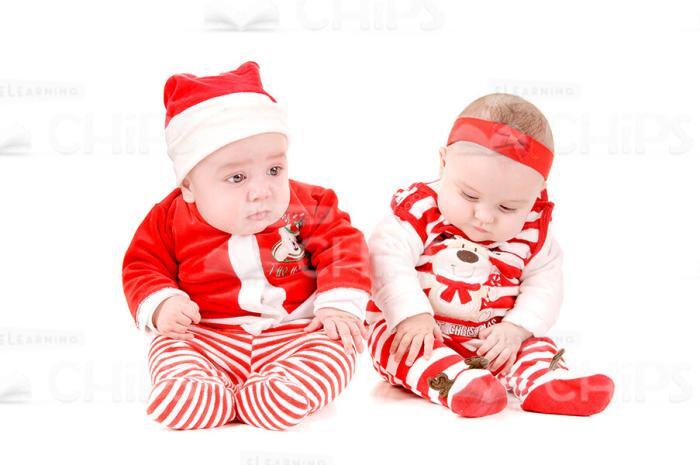 Little Children In Christmas Costumes Stock Photo Pack-30298