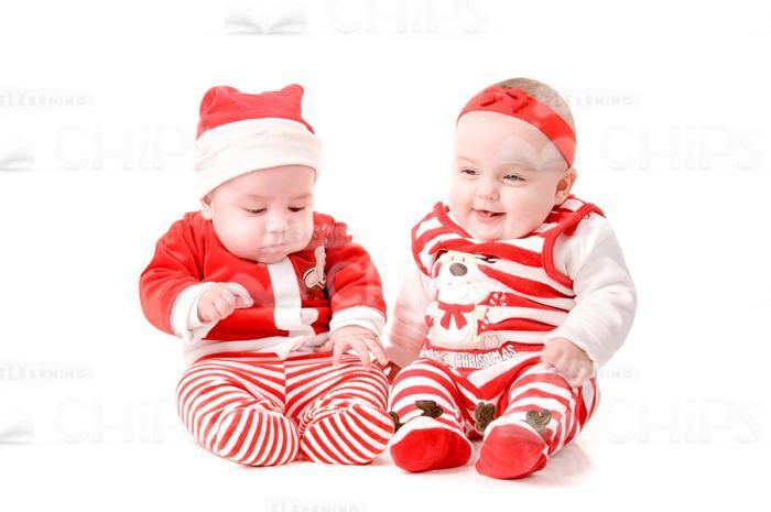 Little Children In Christmas Costumes Stock Photo Pack-30301