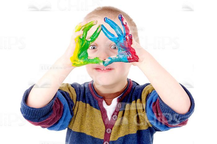 Children Drawing By Their Palms Stock Photo Pack-30463