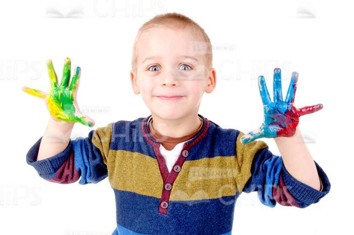 Children Drawing By Their Palms Stock Photo Pack-30465