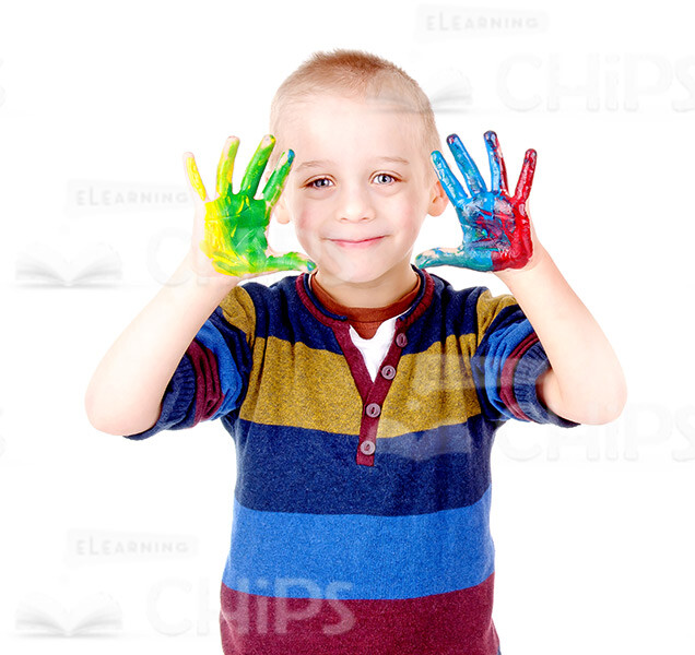 Children Drawing By Their Palms Stock Photo Pack-30468