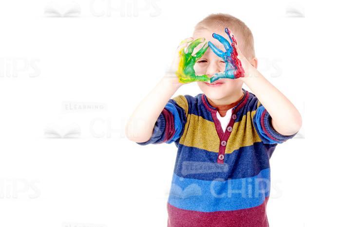 Children Drawing By Their Palms Stock Photo Pack-30470