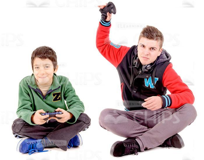 Boys Playing Video Games Stock Photo Pack-30632