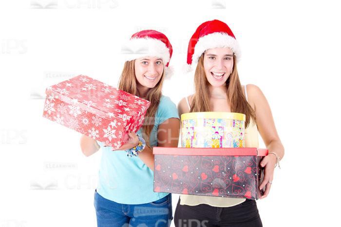Pretty Girls Celebrating Christmas Stock Photo Pack-30661