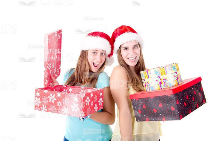 Pretty Girls Celebrating Christmas Stock Photo Pack-30663