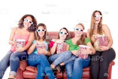 Girls Watching Movie Together Stock Photo Pack-30672