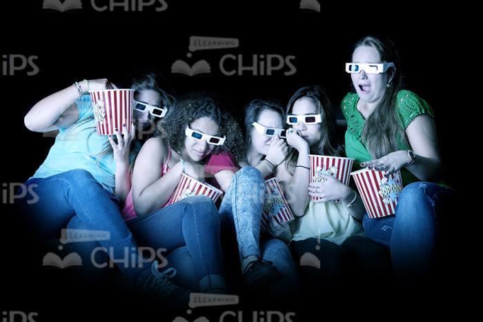 Girls Watching Movie Together Stock Photo Pack-30674