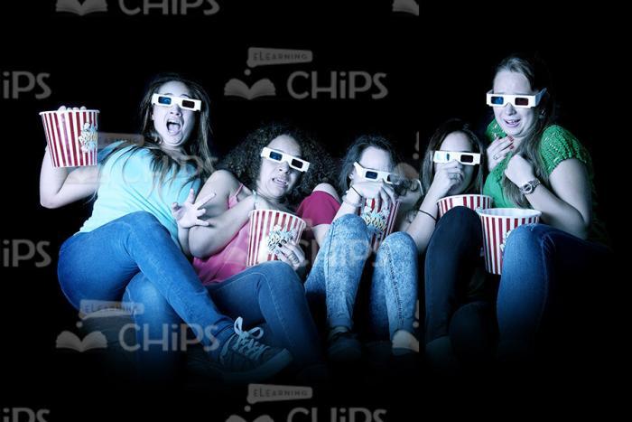Girls Watching Movie Together Stock Photo Pack-30675