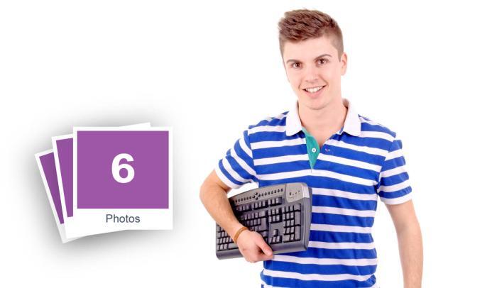 Teenager With Keyboard Stock Photo Pack-0