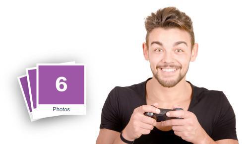 Young Man Playing Videogames Stock Photo Pack-0