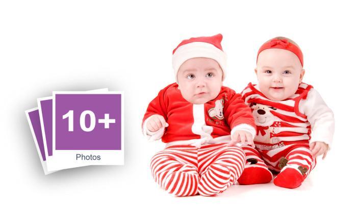 Little Children In Christmas Costumes Stock Photo Pack-0