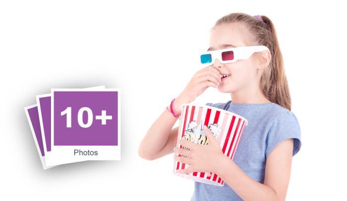 Little Kids Watching 3D Movie Stock Photo Pack-0