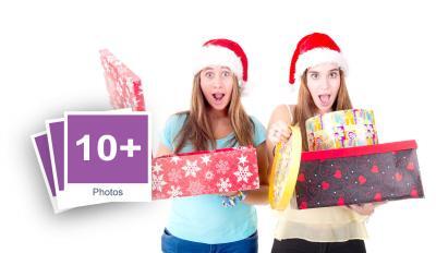 Pretty Girls Celebrating Christmas Stock Photo Pack-0