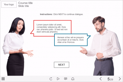 Cutout Characters Talking — Articulate Storyline eLearning Template